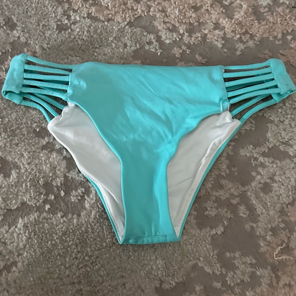 Aqua Strappy Bikini Bottom